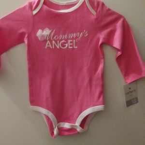 Onesie pink & white. Long sleeve